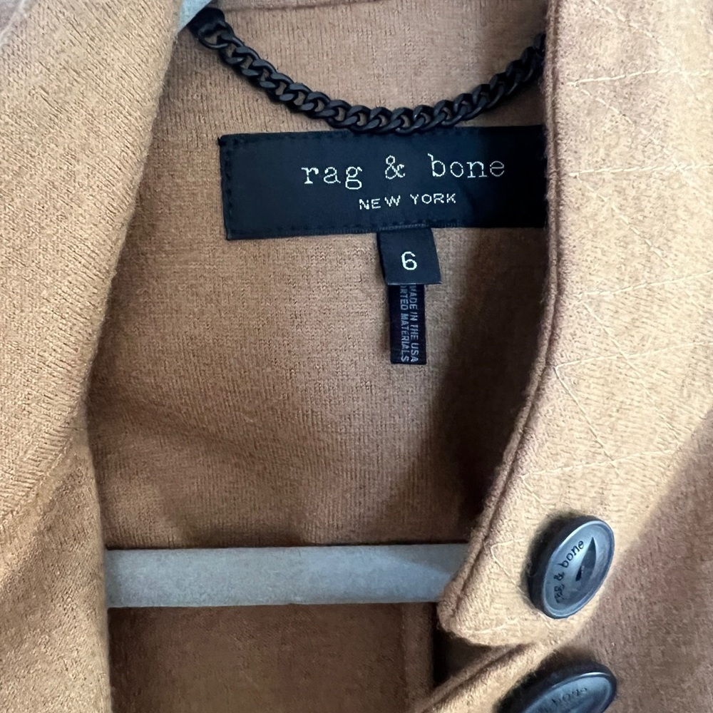 Rag & Bone Tan Blazer with Button Detail, slade wool - Picture 3 of 9
